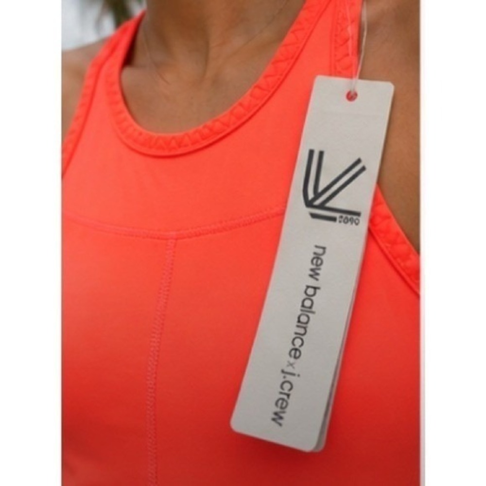 New Balance x J.Crew Tennis Dress Neon Orange Racerback Pleated Skirt Small NWT - Picture 3 of 11